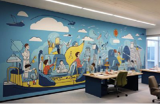 贵定办公室墙绘的特点。